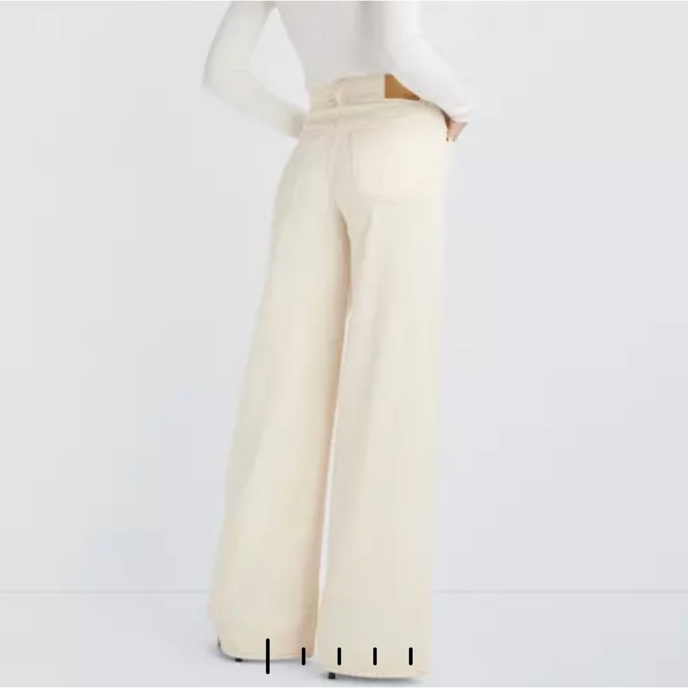 Rag & bone Casey high rise flare in ecru size 26